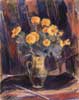 Yellow carnations in a green jug